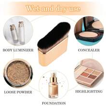 自晒黑刷，柔软身体化妆刷，便携式自晒黑刷，自晒黑面部刷，适用于身体和腿部化妆（玫瑰金），粉底刷，遮瑕刷，腮红刷，修容刷，腮红刷，古铜粉刷，散粉刷，粉底刷，腮红刷