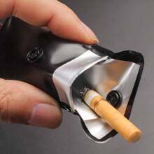 1 pièce Cendrier portable en aluminium EVA, cendrier compact de haute qualité pour l'extérieur, sac de collecte tendance et cool pour mégots de cigarette, convient pour les cendres, les mégots de cigarette, les sacs poubelle, petit et mignon, garde la ville propre, disponible en noir, blanc et bleu, cadeau pour les amis, garçons, Saint-Valentin, cœur, femmes, Saint-Valentin