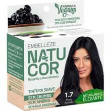 monte seu kit de Tintura Vegana Natucor Embelleze 12g - Tratamento Capilar. - Natucor 1.7 Preto Azulado - Visão 1