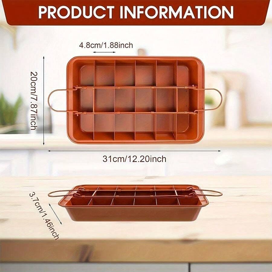 1 Set Brownie Pan With Dividers Baking Tray Bite Size Baking Steel