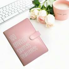 Carpeta para el reto de ahorro de 100 sobres, 1 carpeta presupuestaria, libro de reto de ahorro, cuaderno de reto de ahorro, organizador de dinero, libro planificador presupuestario para una mejor planificación del presupuesto - Rosa - Ver 7