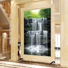 1 pièce Grande peinture murale non collante sur canevas, motif de paysage de cascade 3D, convient pour le bureau, le salon, l'entrée, décoration murale, autocollants, décalcomanies murales, décalcomanies en vinyle pour la décoration de la maison, articles de décoration de printemps pour rafraîchir votre maison, autocollants de décoration de cadre