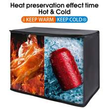 35升超大旅行午餐袋露营冷藏箱野餐包饮料冰袋隔热冷藏袋食物饮料储存 - 黑色 - 查看 2