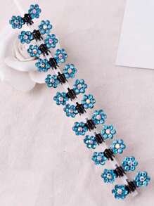 12 stuks bloemen mini-klauwclips, antislip haarclips, glitter strass bloem haaraccessoires voor meisjes