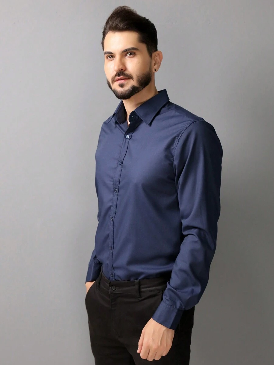 Men Cardigans - Navy Blue - View 1
