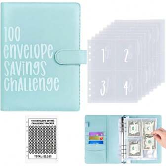 100 Envelope Saving Challenge Binder, 1 Piece Budget Binder, Money Saving Challenge Book, Saving Challenge Notebook, Money Organizer, Budget Planner Book For Budgeting Best Gifts Birthday Graduation