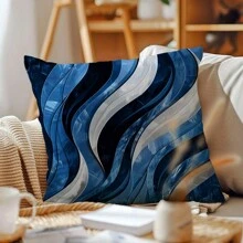 MEMNUN 1/2 chiếc vỏ gối họa tiết sọc cẩm thạch xanh trắng kích thước 17.7*17.7in (45*45cm)/19.69*19.69in (50*50cm)/15.75*15.75in (40*40cm) (Không bao gồm ruột gối), được làm từ vải polyester (nhẹ và thoáng khí), thích hợp sử dụng hàng ngày, trang trí nhà cửa, phòng khách, phòng ngủ, sofa, nghệ thuật, thiết kế, tạo không gian. - Màu xanh lam - Xem 8