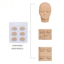 Glamlash 3 Đôi Mắt Giả Có Thể Tháo Rời Cho Lông Mi Nối Dài Huấn Luyện Đầu Manocanh - Màu vàng - Xem 2