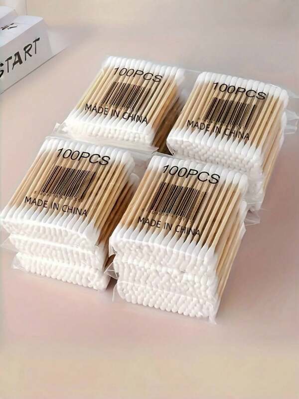 1200 piezas de Palitos de bambú de doble punta, para limpiar los oídos y la nariz, maquillaje y cuidado personal. Palitos de madera de doble punta para la limpieza de los oídos, higiene, desmaquillado en el hogar, cuidado personal. (Empacado al azar, disponible en paquete de prueba de 100 piezas)