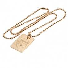 Arsenal FC Gold Plated Dog Tag And Chain (Gold) - Mustard Yellow - View 1