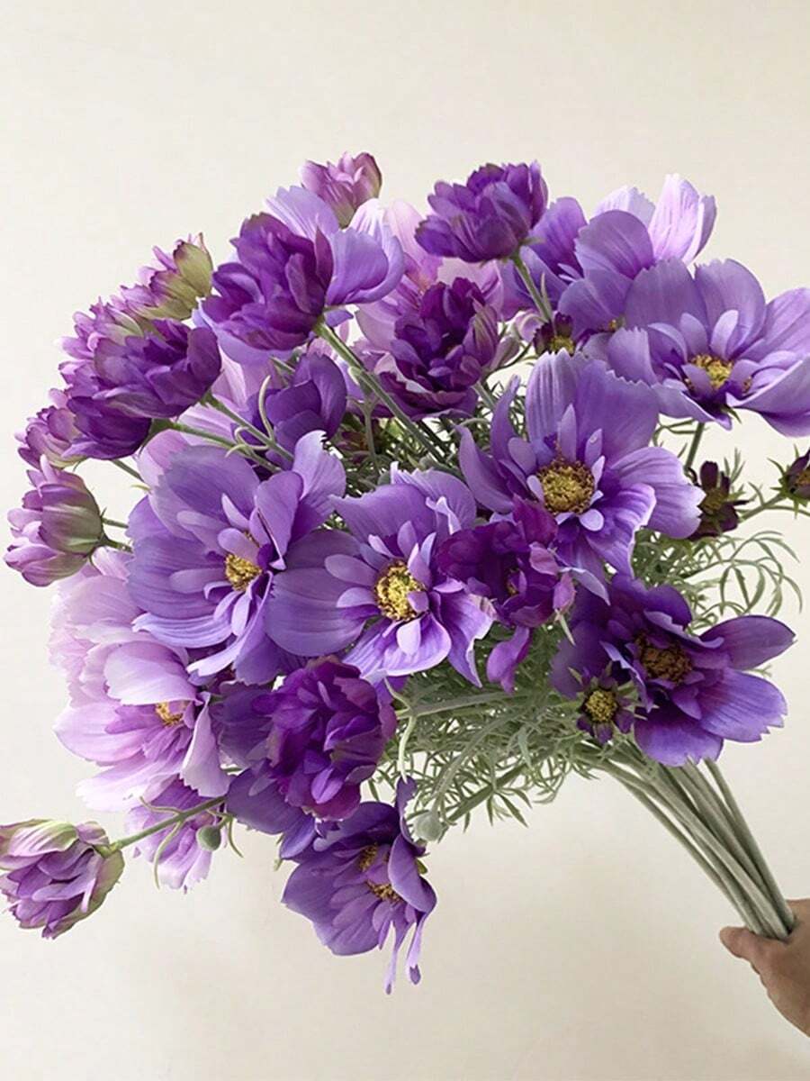 3PCS Artificial Cosmos With Stems Fake Flowers For Living Room