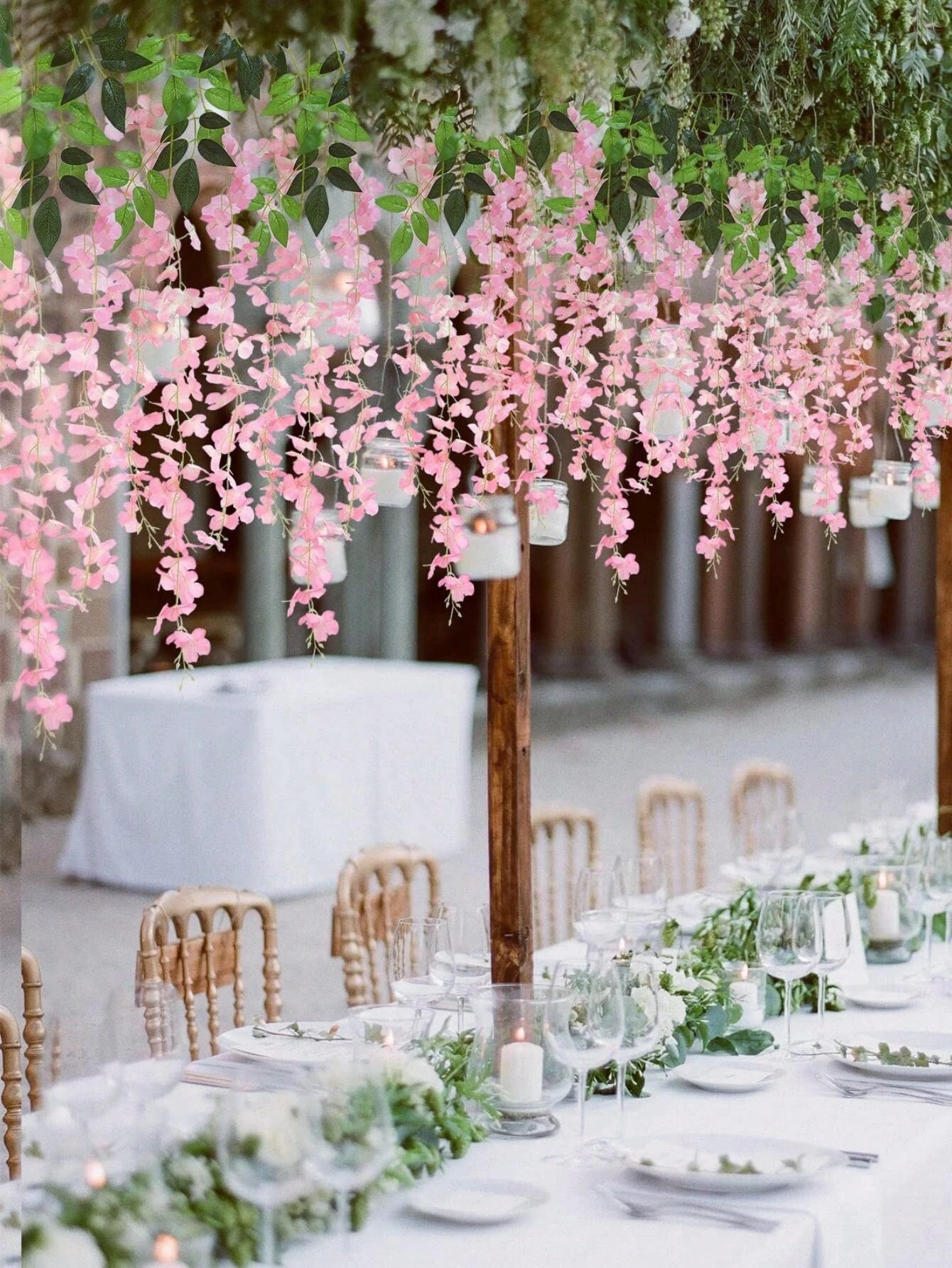 12 Pack (86.6 FT) Artificial Wisteria Vine Ratta Fake Wisteria Hanging ...