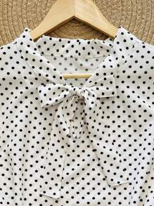 olinka modas Women Tops - chấm bi trắng - Xem 3