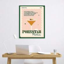 6 pièces Œuvre murale sur canevas d'art mural de boissons cocktail rétro, décoration murale de boissons colorées, peinture murale d'œuvre d'art esthétique de chambre préparatoire mignonne, pour la décoration murale du salon, de la chambre, de la salle de bain, du restaurant, du bar, du couloir, de la cuisine. Cadre en option.