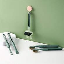 5入組多功能廚房清潔刷套裝，適用於潔淨櫃台、水槽、牆壁、爐灶和縫隙 - 綠色 - 查看 3