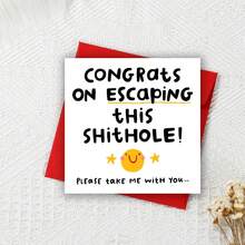Congrats On Escaping This Shithole - Funny New Job Leaving Card - Personalised Card - Multicolor - View 5