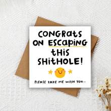 Congrats On Escaping This Shithole - Funny New Job Leaving Card - Personalised Card - Multicolor - View 4