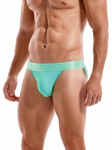 JOCKMAIL ثونج رياضي رجالي جذاب ومسامي للتهوية - أزرق فاتح اللون - مشاهدة 3