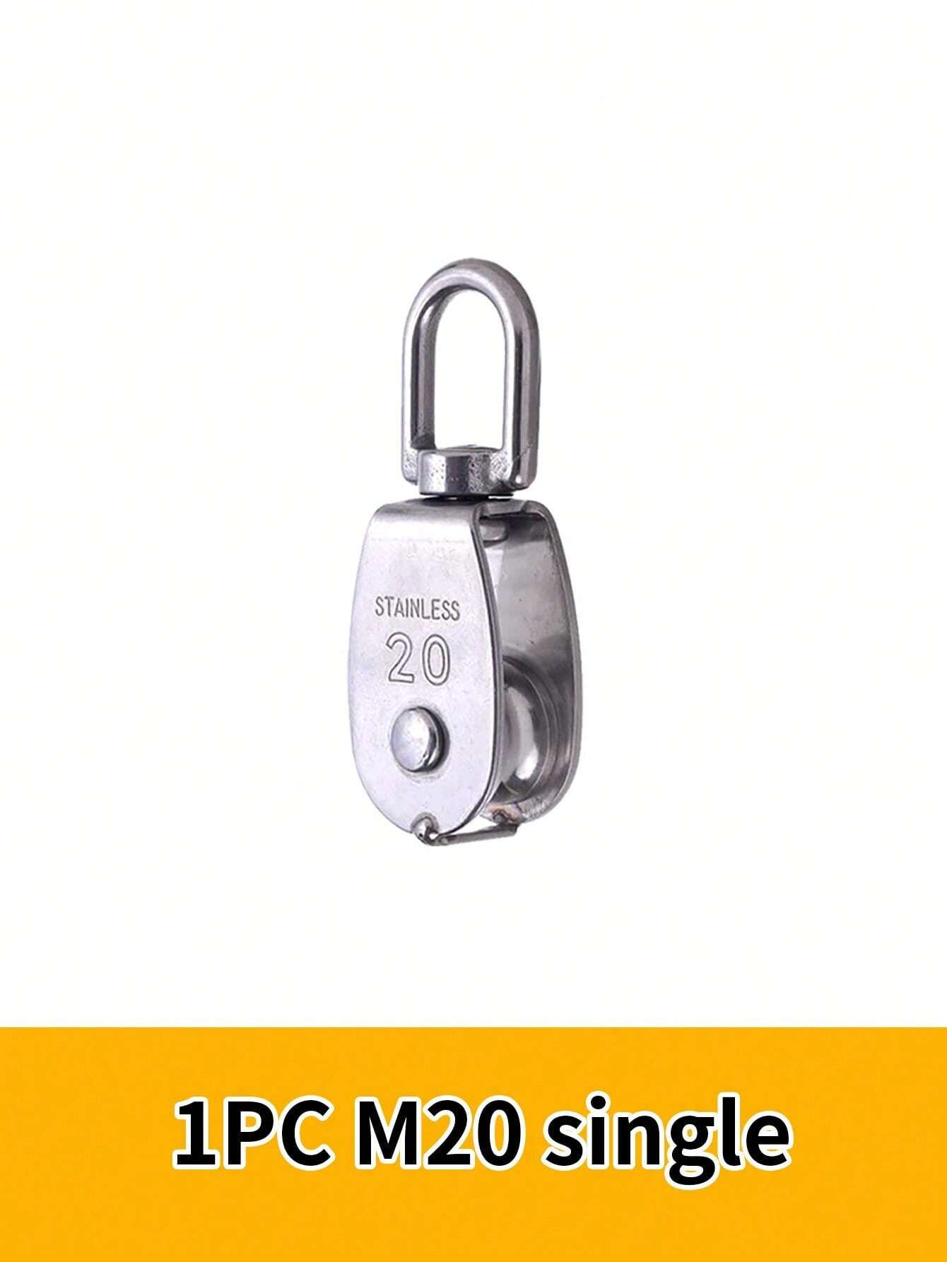 1 Pc 304 Stainless Steel M15 Single/Double Pulley Block, Wire Rope