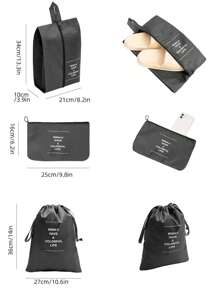 件裝標語圖案旅行收納袋包裝立方體收納袋衣物收納衣物收納袋旅行包套裝適合旅行大學宿舍學校假期行李箱行李返校男女學生宿舍必需品