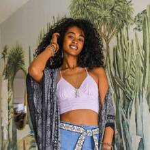 Chic And Comfortable Ruched Bralette - LAVENDER - View 3