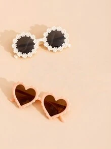 2 Pieces/4 Pieces/1 Piece - Cute Glasses For Teenagers/Teenagers - Multicolor - View 2