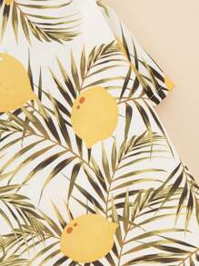 1pc Palm Leaf Pattern Pet Shirt, Beach Vacation Style, Polyester Pet Clothes For Cats & Dogs - Multicolor - View 5
