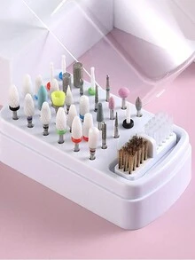 Hộp lưu trữ máy khoan nghệ thuật làm móng 30 lỗ có bàn chải mài Đầu giữ bit đầu chà nhám 2 trong 1 Dụng cụ làm móng tay Đầu bàn chải trưng bày Hộp lưu trữ làm sạch Hộp lưu trữ Hiển thị dụng cụ khoan móng tay Giá đỡ móng tay (Không có mũi khoan) - Nhiều màu - Xem 5