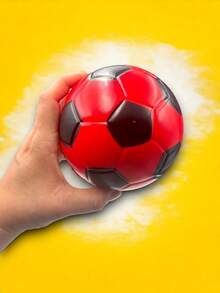 Pelota de espuma, balón mini de espuma de 12 cm con diseño de futbol - Rojo - Ver 2
