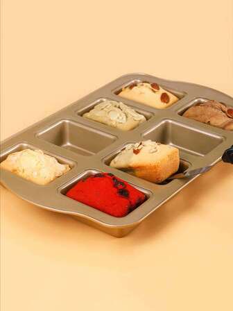 1pc 8-Cup Carbon Steel Non-Stick Baking Mold, DIY Cupcake, Cookie, Cheesecake, Bread Baking Pan, Baking Tool