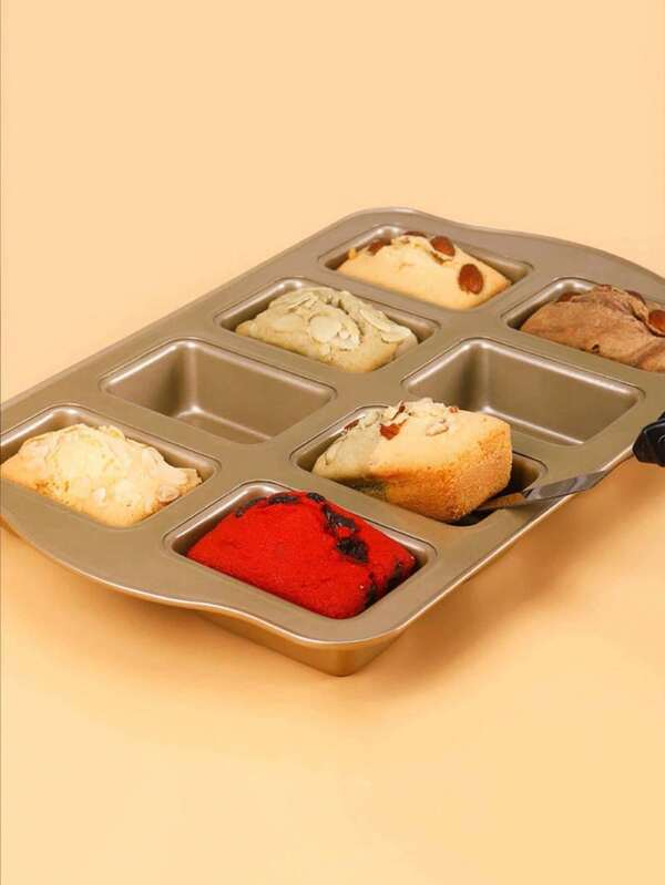 1pc 8-Cup Carbon Steel Non-Stick Baking Mold, DIY Cupcake, Cookie, Cheesecake, Bread Baking Pan, Baking Tool