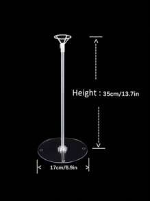 2 juegos de soporte de columna de 70cm para globos para la decoración de la mesa del centro de fiesta de bodas y cumpleaños con palillos de soporte - transparente - Ver 2