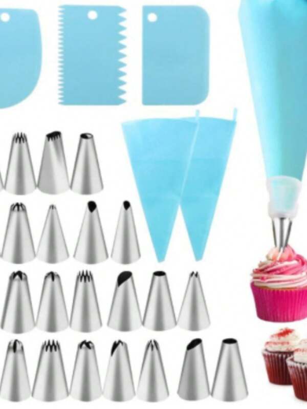 Conjunto De Confeiteira De Silicone Com Bico Para Decoração Com Creme Bolo
