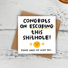 Congrats On Escaping This Shithole - Funny New Job Leaving Card - Personalised Card - Multicolor - View 1