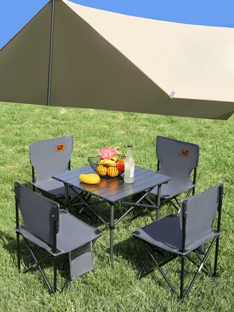 Draagbare opvouwbare tafel voor picknicks in de buitenlucht, vissen, barbecueën, kamperen en zelfrijdende tochten - Compacte opvouwbare tafel voor barbecueën, kamperen en eetkraampjes. Tassen hebben willekeurige kleuren.