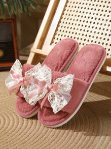 Women Home Slippers - Burgundy - View 3