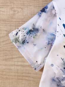 Kleine Jungen 1 Stück lässiges Motorrad Batik Kurzarm Leichtstrick-T-Shirt für den Sommer