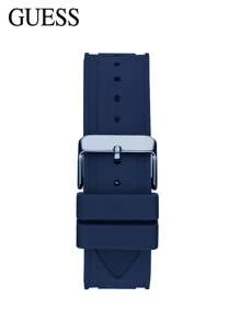 Reloj Momentum Octagonal para hombres, reloj analógico de cuarzo multifunción de 6 agujas con día/fecha, con brazalete de silicona, caja azul de 44mm GW0263G2 - Azul - Ver 3
