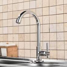 Torneira Cozinha Parede Banheiro Torneira Inox Lavatório Banheiro Promoção - Prata - Visão 4