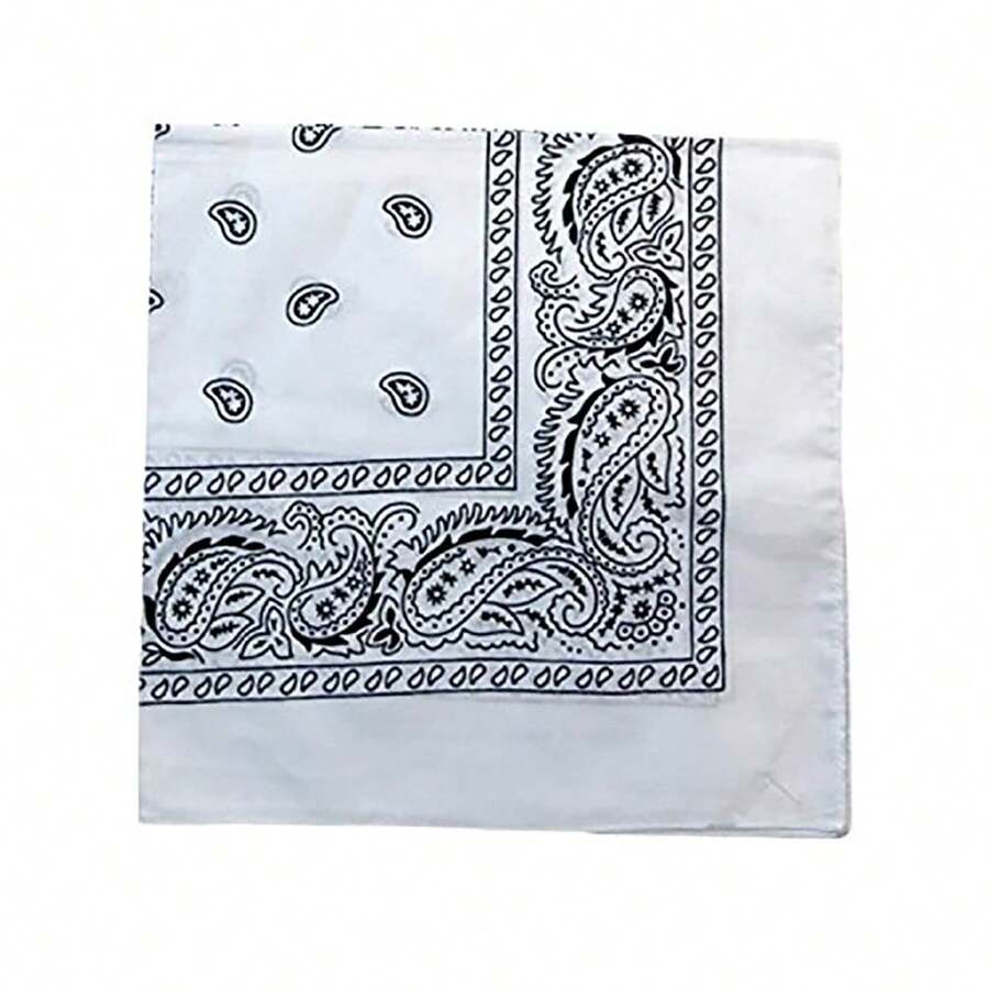 Pricemenow Pack Of 36 XL Non Fading Paisley Polyester Bandanas 27 X 27 In - Bulk Wholesale - 白色 - 查看 1