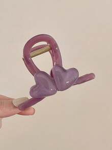 女性夏季心形髮夾，背部露鬅獨特髮夾，2024新款髮 pin - 均碼 - 查看 6