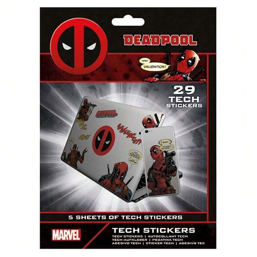 Marvel Deadpool Official Laptop Macbook Stickers (Pack Of 29) (Various) - Multi-color - View 1