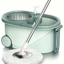 1 Set, Multifunctional Rotating Mop And Bucket Set Hand-Free Cleaning Mop, Hand-Press Double-Drive Rotation Mop Bucket, Household Round Rotating Floor Mop, For Kitchen, Living Room, Bathroom Cleaning, Cleaning Supplies