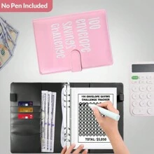 100 de plicuri de economisire provocare legătură, 1 bucată de raportare buget, carte de provocare de economisire a banilor, caiet de provocare de economisire, organizator de bani, carte de planificare bugetară pentru cel mai bun buget - Negru - Vizualizare 6