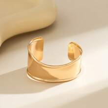 Vòng tay sáng bóng hình sóng rộng tối giản và thời trang, trang sức cao cấp sang trọng và đa năng Thích hợp cho trang phục hàng ngày của phụ nữ - vòng tay đơn giản - Xem 3