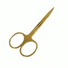 Kit Pinças Profissional Reta +Tesoura Tesourinha Sobrancelhas - Bronze - Visão 3