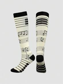 適合男女運動專業壓縮襪，適用於跑步、騎自行車、远足和旅行 - 白色 - 查看 2