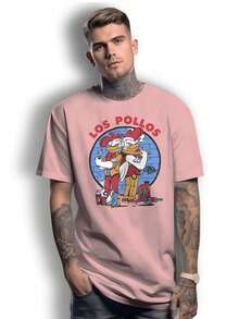 Men T-Shirts - 淺粉色 - 查看 1