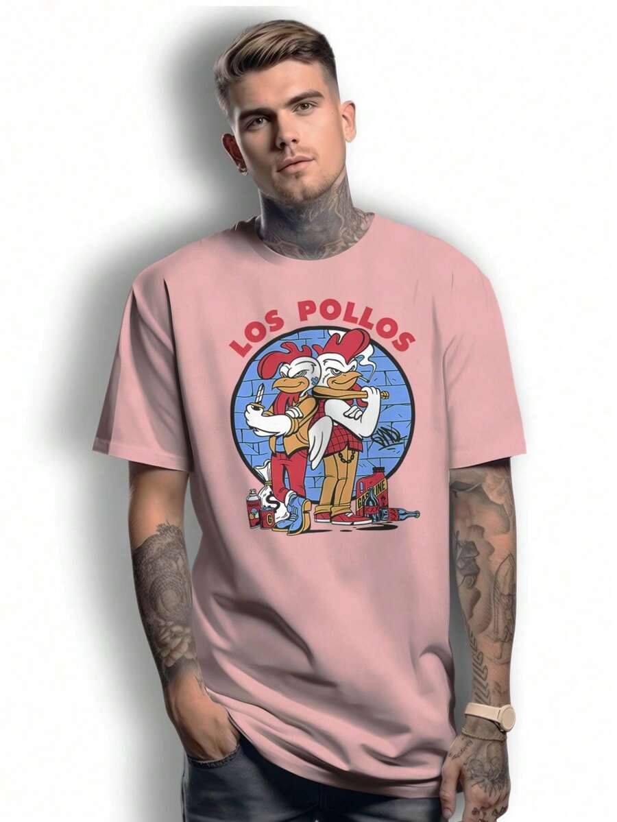 Men T-Shirts - 淺粉色 - 查看 1