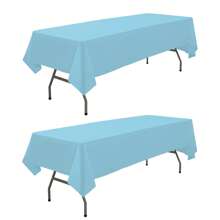 Khăn trải bàn bằng nhựa, 2 chiếc, dùng một lần, kích thước 54" X 108", nhiều màu, dùng cho tiệc sinh nhật, tiệc cưới, đính hôn, tiệc cô dâu, tiệc đứng, vừa vặn với bàn hình chữ nhật dài tới 8ft, tiệc Giáng sinh - nhiều màu - Xem 12